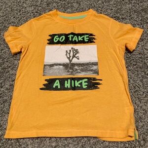 All In Motion Boys XS 4/5 Short Sleeve Go Take A Hike Graphic T-Shirt Orange